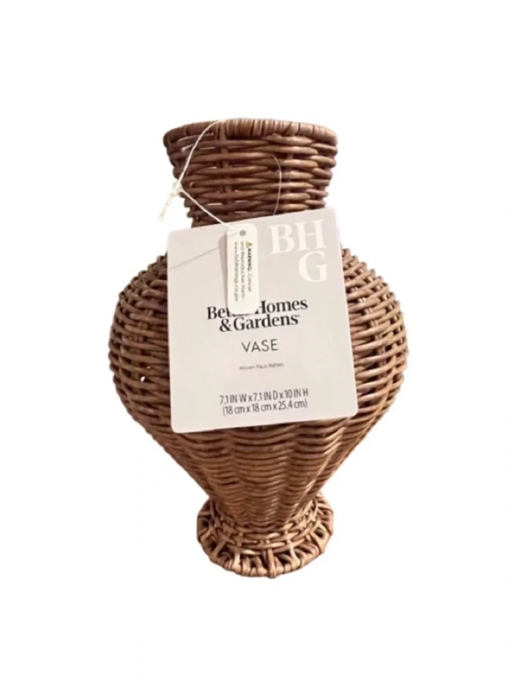 🆕- Better Homes & Gardens Woven Rattan Indoor Vase, 10